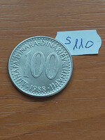 Yugoslavia 100 dinars 1988 copper-zinc-nickel s110