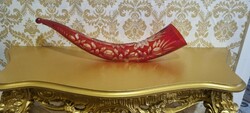 43 Cm rare !! Crimson red glass curled