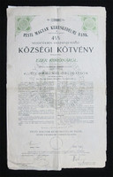 Pesti Magyar Kereskedelmi Bank községi kötvény 1000 korona 1900
