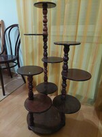 Retro wooden turned flower stand