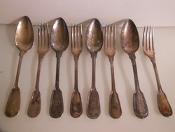 Cutlery - 8 pieces !!! - Year 1920 - christofle - French - marked - silver plated - monogrammed