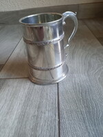 Beautiful old silver-plated pewter jug (12.5x13x10.5 cm)