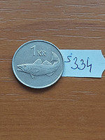 Iceland 1 kroner 1981 copper-nickel cod s334