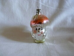 Old glass Christmas tree decoration - mushroom elf!