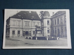 Képeslap,Szigetvár,Zrínyi tér,Oroszlán szobor,emlékmű,gyógyszertár,1950-