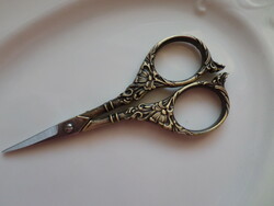 Antique bronze colored needlework scissors 11.2 cm