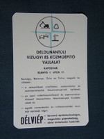 Kártyanaptár, Délviép vízügyi közműépítő vállalat, Kaposvár, 1972,   (5)