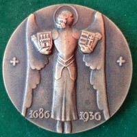 József Ispánky: recapture of Buda 1686-1936, bee (wedge) allowance medal, very rare!