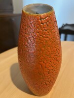 Retro orange ceramic vase