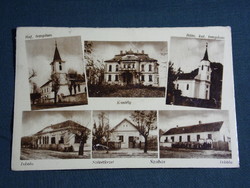 Postcard, tailoring, castle, church, school, cooperative