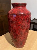 Nagy piros retro kerámia váza