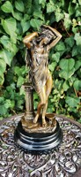 Female nude with Corinthian column - bronze statue