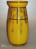 Antik Legras festett üveg váza