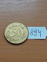 Yugoslavia 50 para 1991 copper-zinc 894