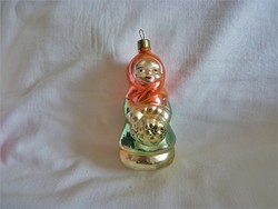 Old glass Christmas tree decoration - little girl in folk costume!