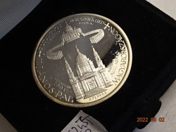 Color silver commemorative medal Pope John Paul II. in Hungary / St. Stephen's Basilica 1991