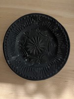 Black ceramic plate (reed yard?)