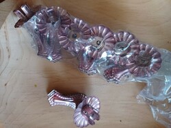 Karácsonyfadísz- rózsaszín vintage gyertyacsipeszek 7 db!