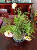 Kerezsi gy. Industrial artist modernist ceramic ikebana - flower arrangement, pebble vase