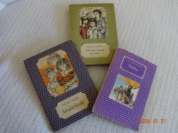 Three old books with dots together: bird bath + I brought three children + Paulina