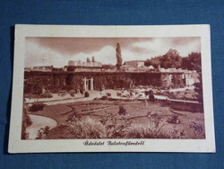 Postcard, Balaton spa, park detail with Tibor spa