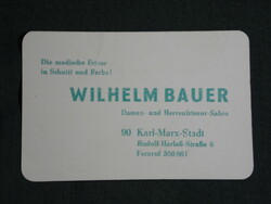 Card calendar, Germany, Chemnitz, Wilhelm Bauer barber shop, 1971, (5)