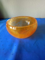 Narancs színű Karcagi fátyolüveg tál