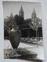 Régi képeslap: Pécs, Rózsakert, 1961