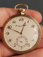14K gold iwc pocket watch - original, everything is marked, works - beautiful piece!