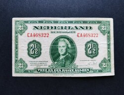 Ritkább! Hollandia 2 1/2 Gulden 1943, F+