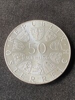 Silver 50 schillings 1974
