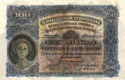 100 frank francs franken 1946 Svájc