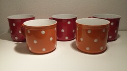 Giant mug with red polka dots and orange polka dots