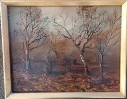 Autumn landscape - oil painting