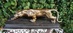Lopakodó párduc - monumentális bronz szobor