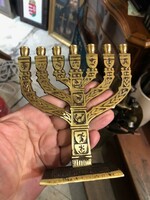 Menorah, made of copper, 14 cm high, perfect for a festive table.