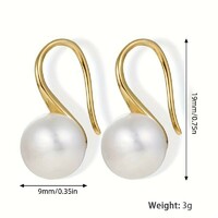 White shell pearl earrings with gold plating