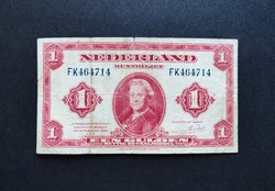 Ritkább! Hollandia 1 Gulden 1943, F+