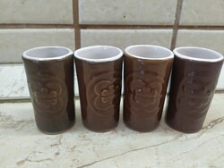 Ceramic cup 4 pieces, short drink glasses for sale!