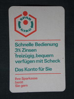 Kártyanaptár, Németország, NDK,Sparkasse, takarékpénztár, bank , 1968,   (5)