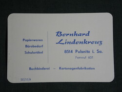 Card calendar, Germany, pulsnitz, bernhard lindenkreuz paper stationery book binding, 1967, (5)