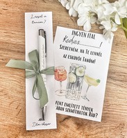 Witness invitation pen, with a funny invitation card - white