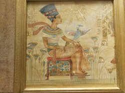 (Q) Egyptian lithograph, print? With a 30X30cm frame