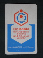 Kártyanaptár, Németország, NDK,Sparkasse, takarékpénztár, bank , 1967,   (5)