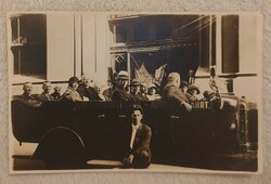 1920 körüli fotó, IBUSZ MÁV Menetjegyiroda városnéző autóbusza, Magyar Erzsi fényképész