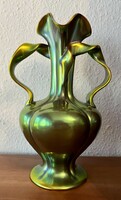 Zsolnay eozin vase with ribbon ears