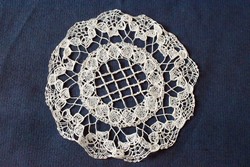 Small tablecloth, beaten lace 15.5 cm handmade