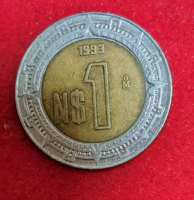 1993 Mexico 5 peso bimetal (867)