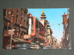 Képeslap,USA, Chinatown ,San Francisco, California, Kínai negyed,1964-