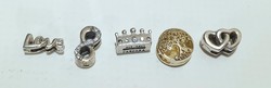 5 silver pandora charms (for reflections bracelet)